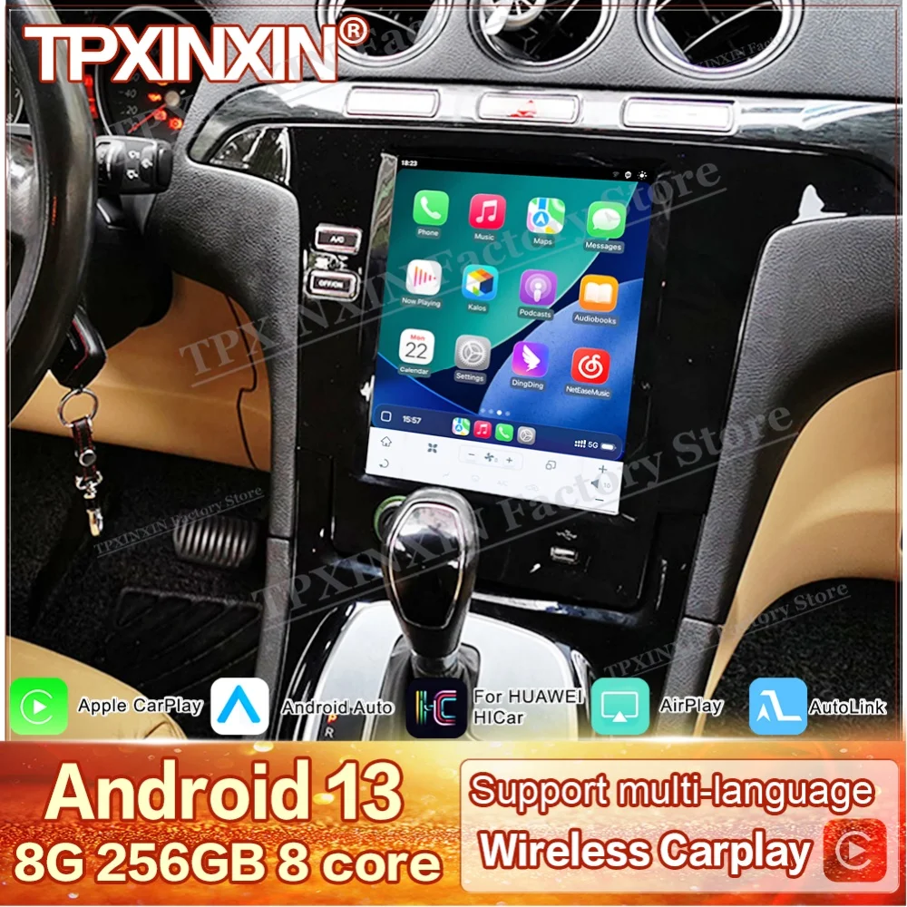 12.1 In For Ford S-Max Galaxy 2007~2015 Qualcomm Multimedia Android 13 GPS Navigation Car Radio Video Stereo Receiver Head Unit