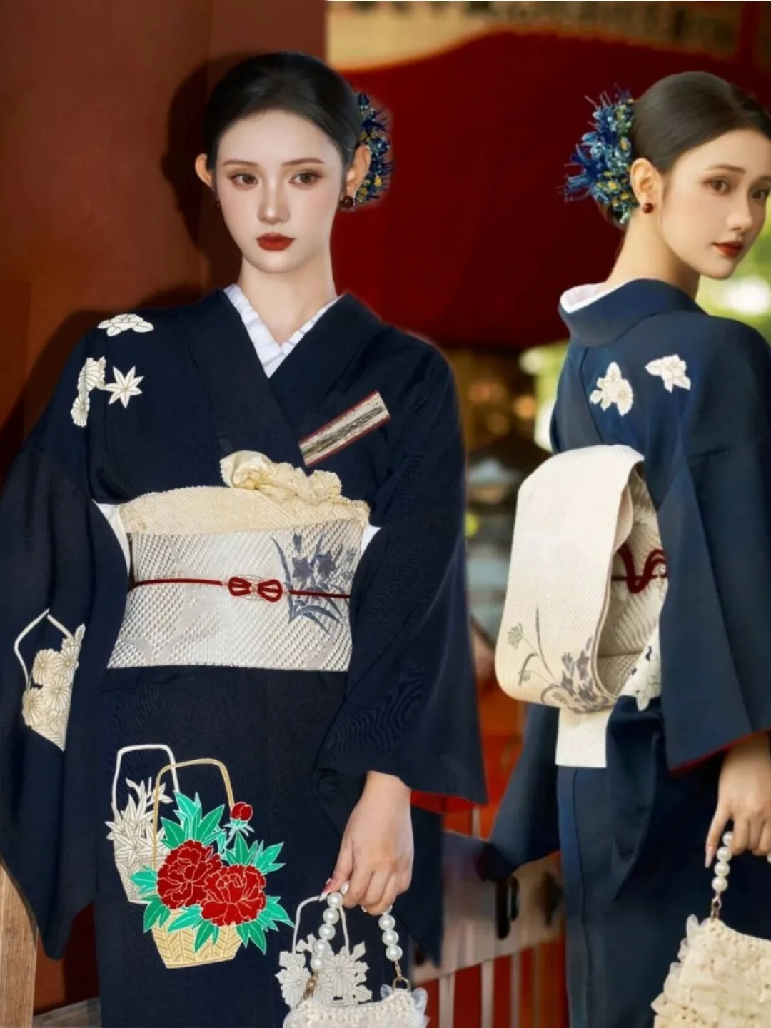 

New Kimono Style Bathrobe Japanese Traditional Photography Shoot Girl in Black Gang Princess Modified Version Ethnic Women's ...