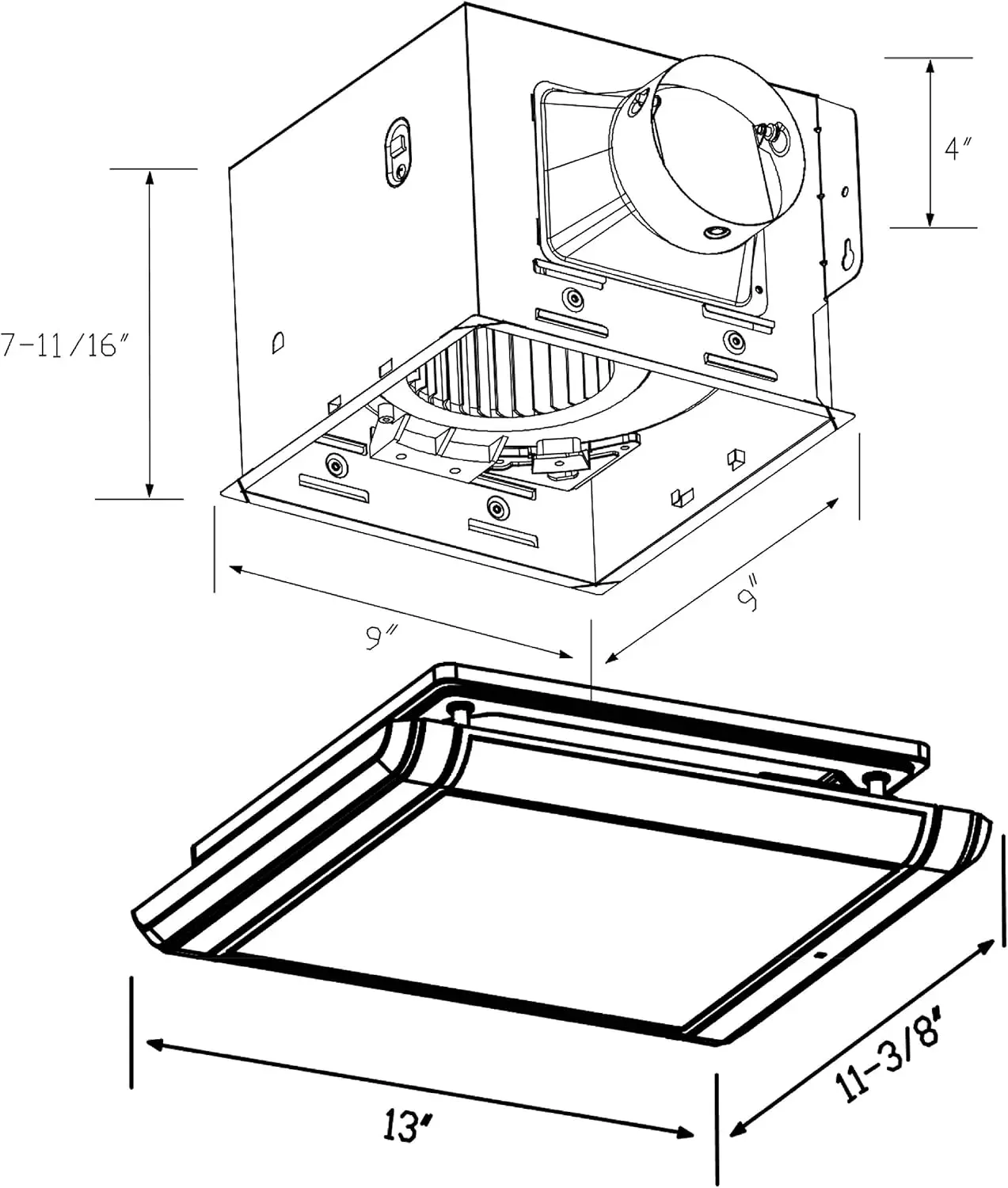 Ventilateur d'accès à domicile avec LED intégrée et capteur d'humidité automatique, vitesse des touristes