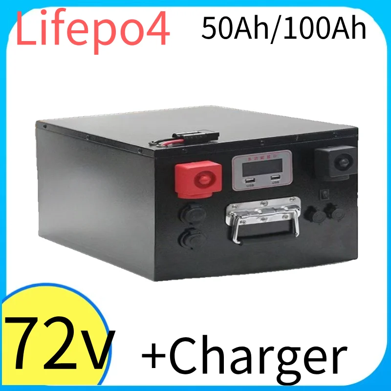 

72V 50Ah 100Ah LiFePo4 Battery Pack Built-in Bluetooth BMS 72V Motorcycle scooter Golf Cart Lithium Iron Phosphate Battery