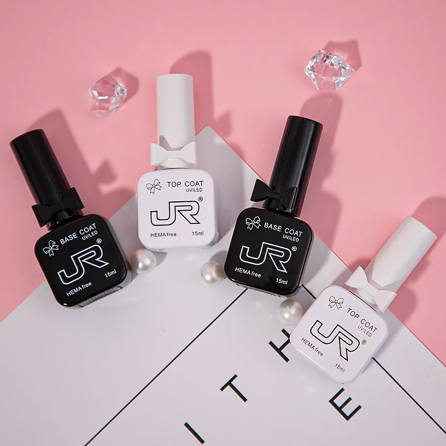 JR vernis gel couche de finition et couche de base ensemble vernis à ongles gel Soak Off UV/LED cadeau pour femmes filles