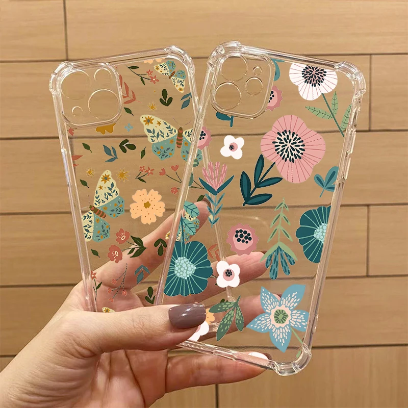 P ixel 8 Pro Spring Flowers Transparent Phone Case For Google Pixel 9Pro 8A 6A 6Pro 8Pro 9 7Pro 9ProXL 7A 6 8 7 Cover
