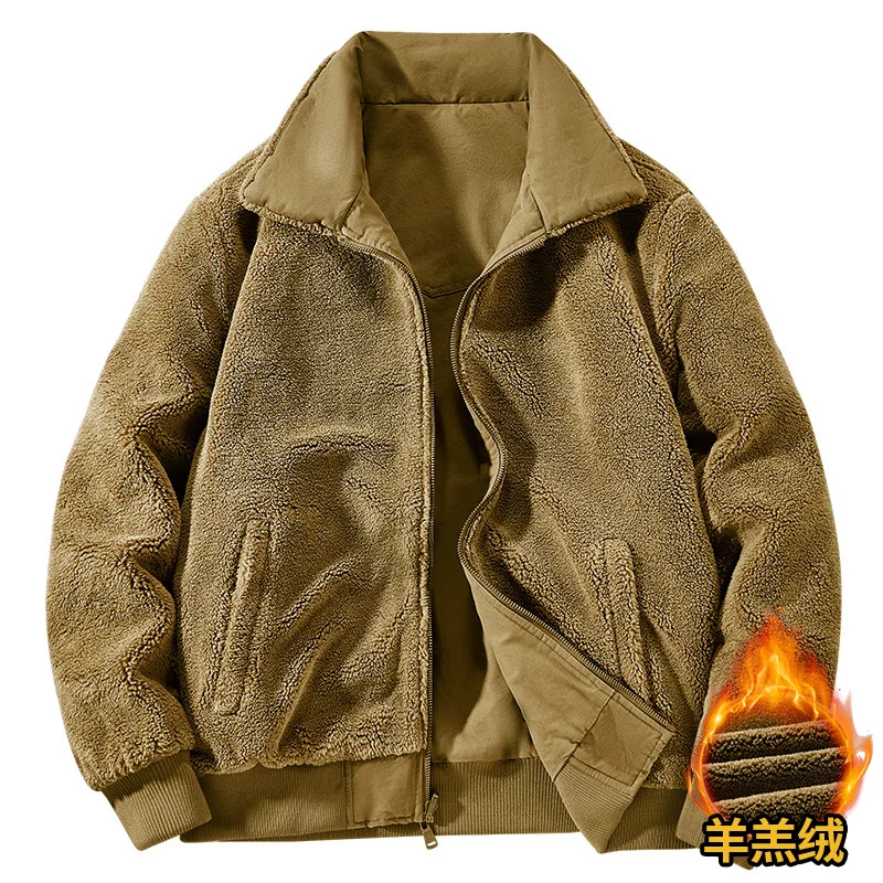 

Men Outdoor Casual Winter Workwear Jackets Fleece Winter Men Windbreaker Plus Velvet Thick Warm Windproof Thicken Parka Coats