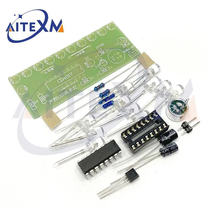 Voice activated LED Water Light Kit CD4017 Lantern Control Fun Electronic Production Teaching Training Diy Electronic Kit YANXD
