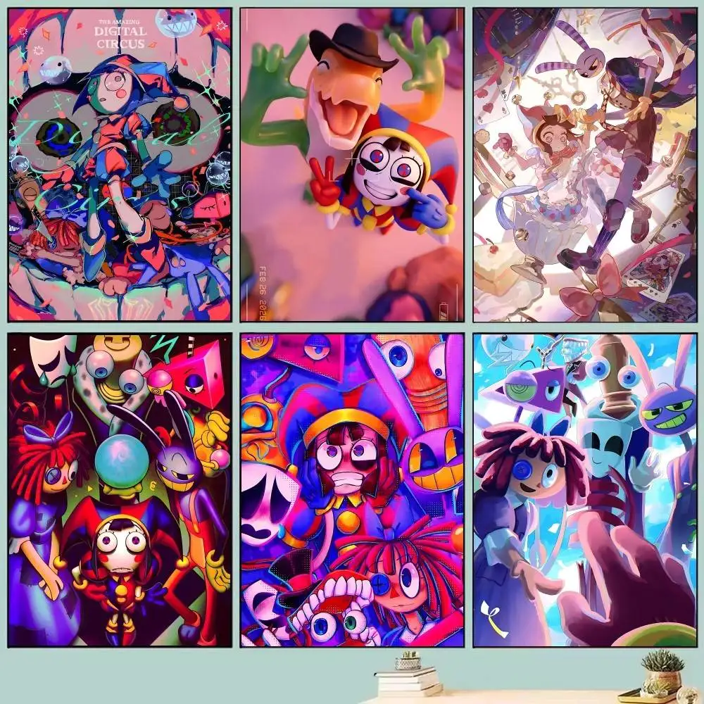 Anime The A-Amazing Digital Circus Classic Movie Posters Self Adhesive Waterproof Ideal For Living Room Bedroom Bar Decoration