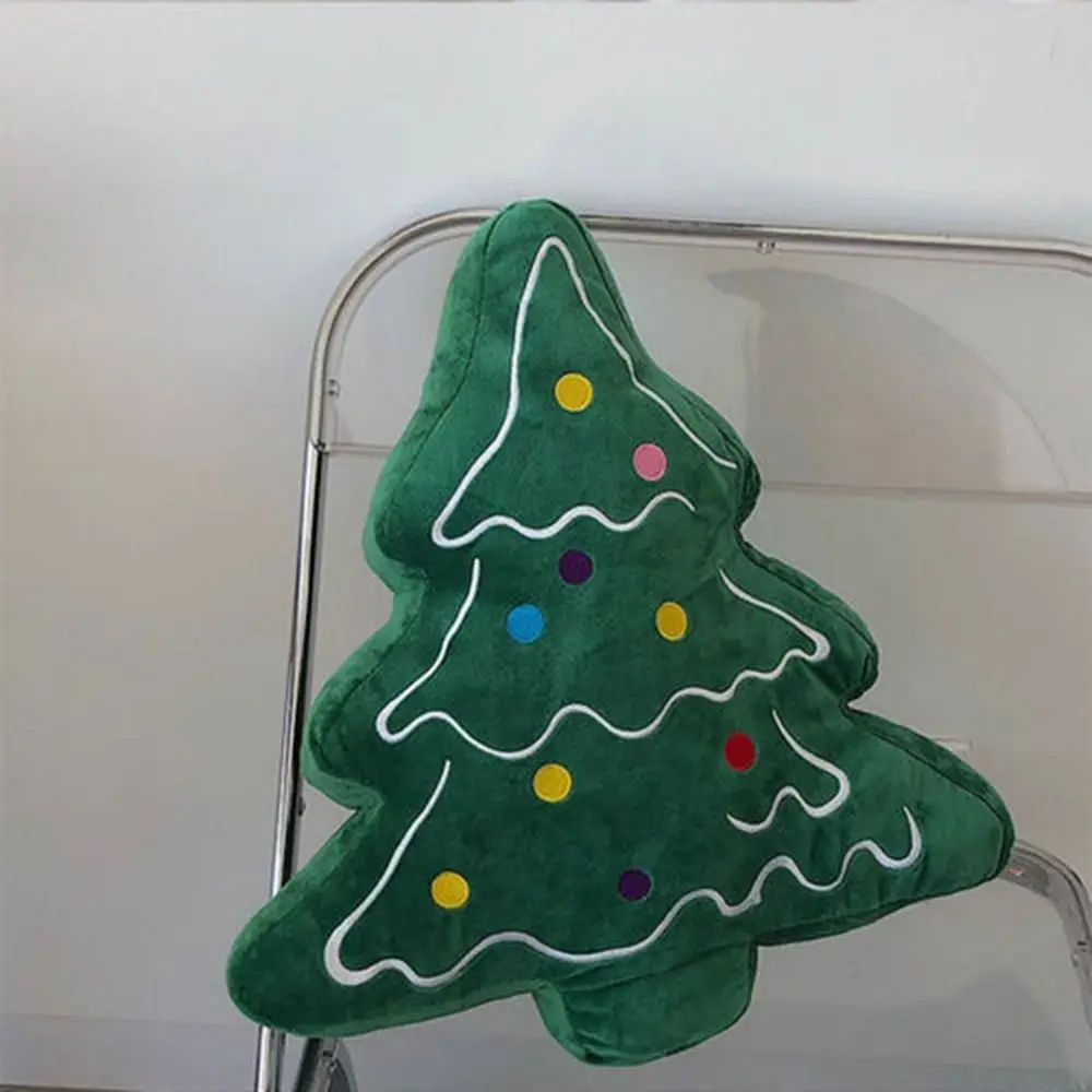 Almofada macia para sofá de árvore de natal, confortável, amigável à pele, dia de natal, travesseiro decorativo em forma de 3d, boneca de pelúcia de desenho animado