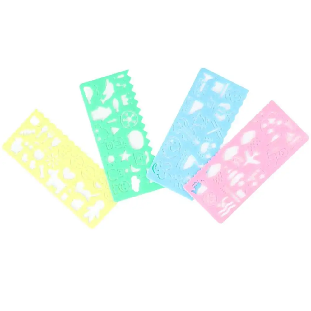 Drawing Board Stationery for  Students Painting Template Plastic Drawing Rulers Cartoon Spirograph School Painting Supplies