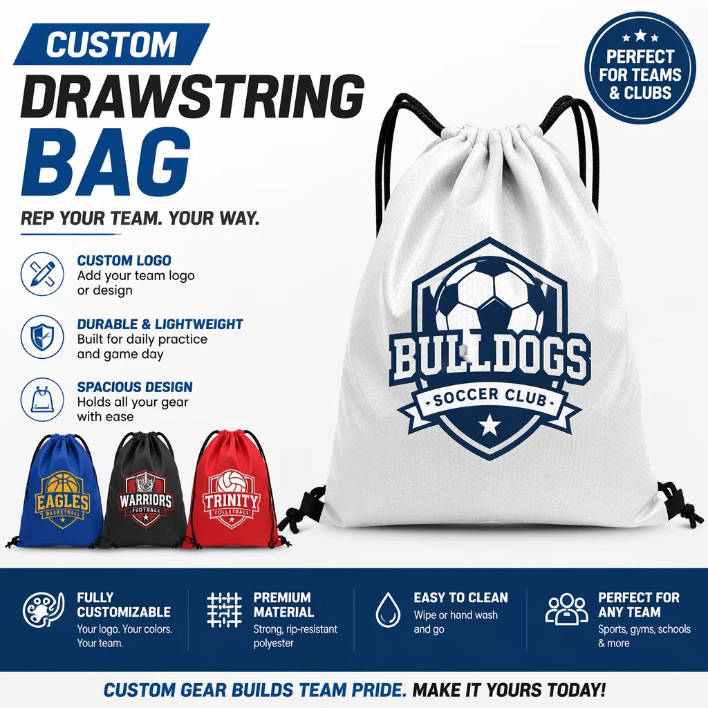 Custom Drawstring Bag Print Your Logo Personalized Gym Sports Backpack DIY School Team Club Outdoor Cinch String Sack Men Women