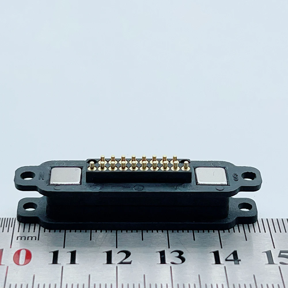 1 Paar 13-Pin 14 15 16 17 18 19 20-Pin Magnetischer Pogo-Pin-Steckverbinder, Stecker und Buchse, Stromanschluss mit Befestigungsschraubenloch zum Laden – Detail 7