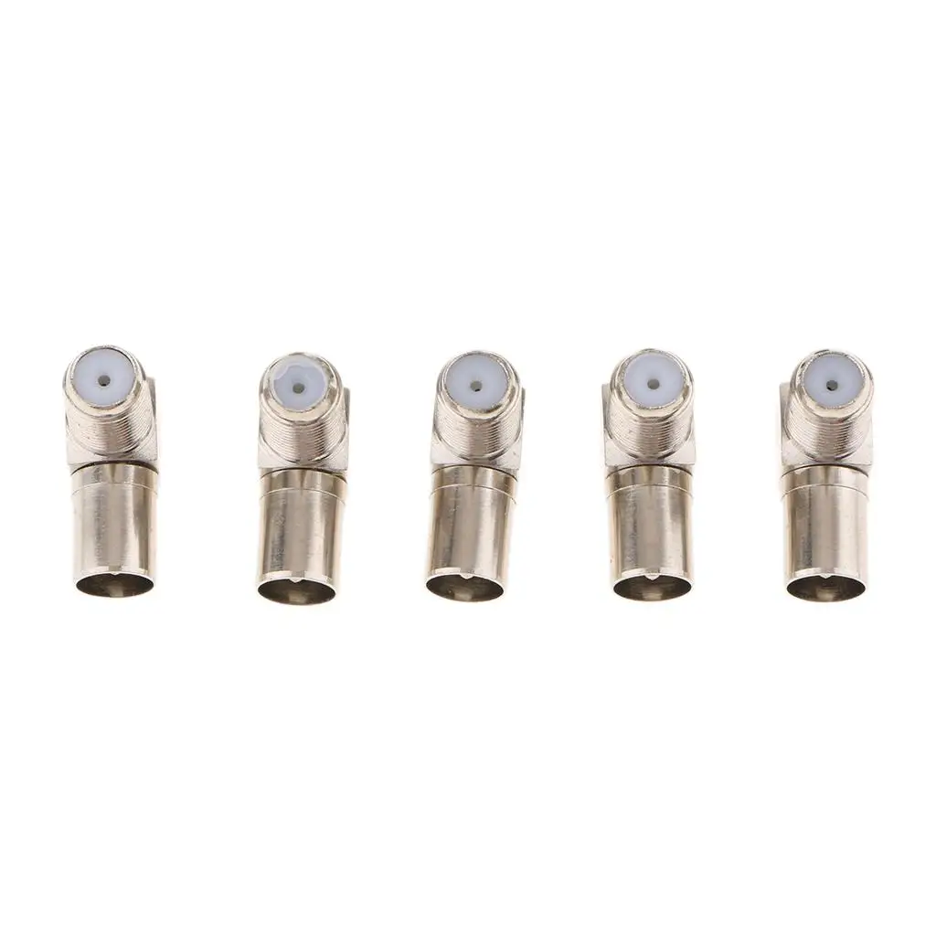 RF Adapter Connector F Female to RF Male 22mm Silver Nickel Plated Copper for Coaxial Cable TV Radio Antenna