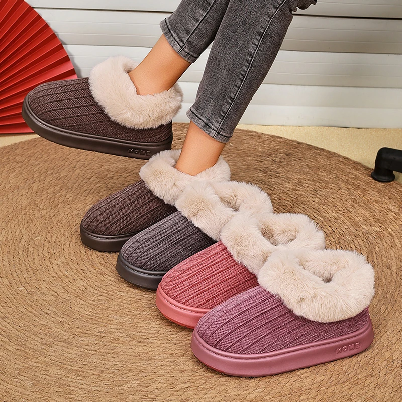 pantufas-femininas-de-malha-fofa-para-casa-com-parte-traseira-fechada-sapatos-de-inverno-botas-de-pelucia-com-gola-fofa-para-uso-interno-sola-grossa-e-antiderrapante