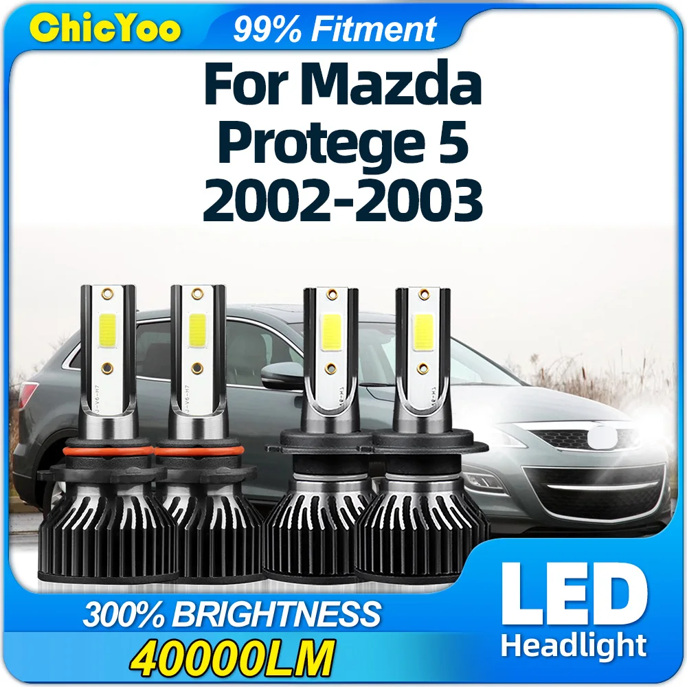 240W High Power LED Headlight 40000LM Turbo Car Front Lamps 12V Plug And Play Auto Lights Bulbs For Mazda Protege 5 2002 2003