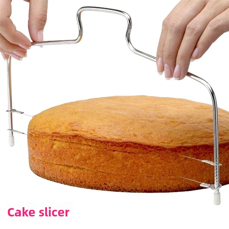 Stainless Steel Cake Slicer Double Line Slicing Adjustable Thickness Practical Kitchen Baking Props Multi Functional Divider New