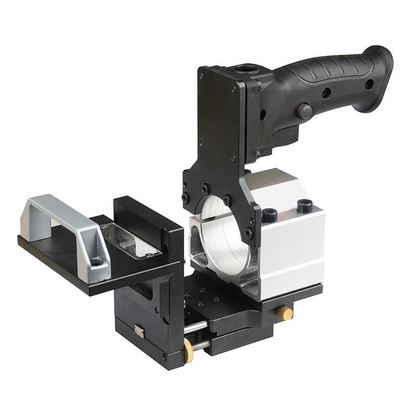 2‑in‑1 Trimming Slotting Bracket Invisible Fasteners Punch Locator for Woodworking Cabinet Door Panel Side Hole Processing