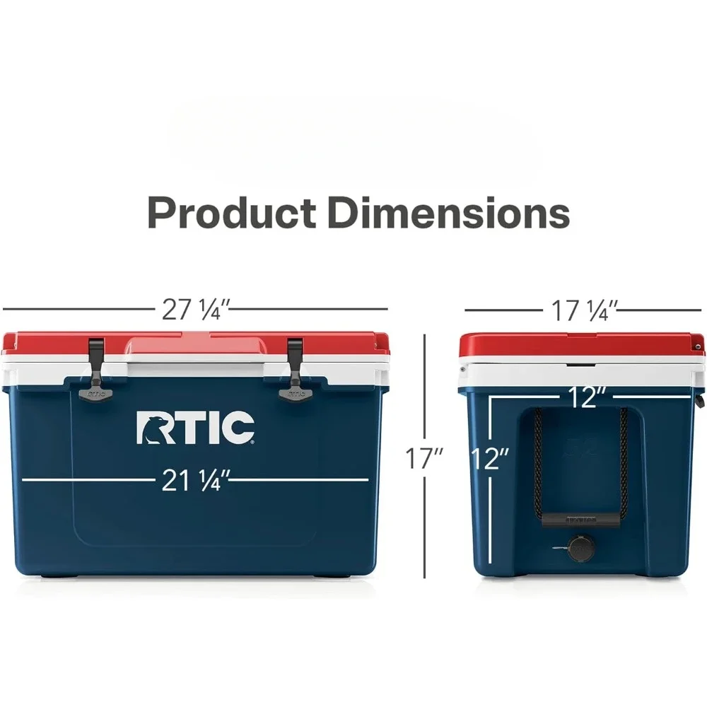 Car Portable Cooler, Ultra-Light 52 Quart Hard Cooler Insulated Ice Chest Box, 30% Lighter Than Rotomolded, Portable Cooler