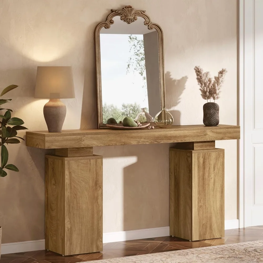 63 طاولة كونسول للمزرعة للمدخل، خلف الأريكة، حامل بهو خشبي، أثاث المدخل الحديث