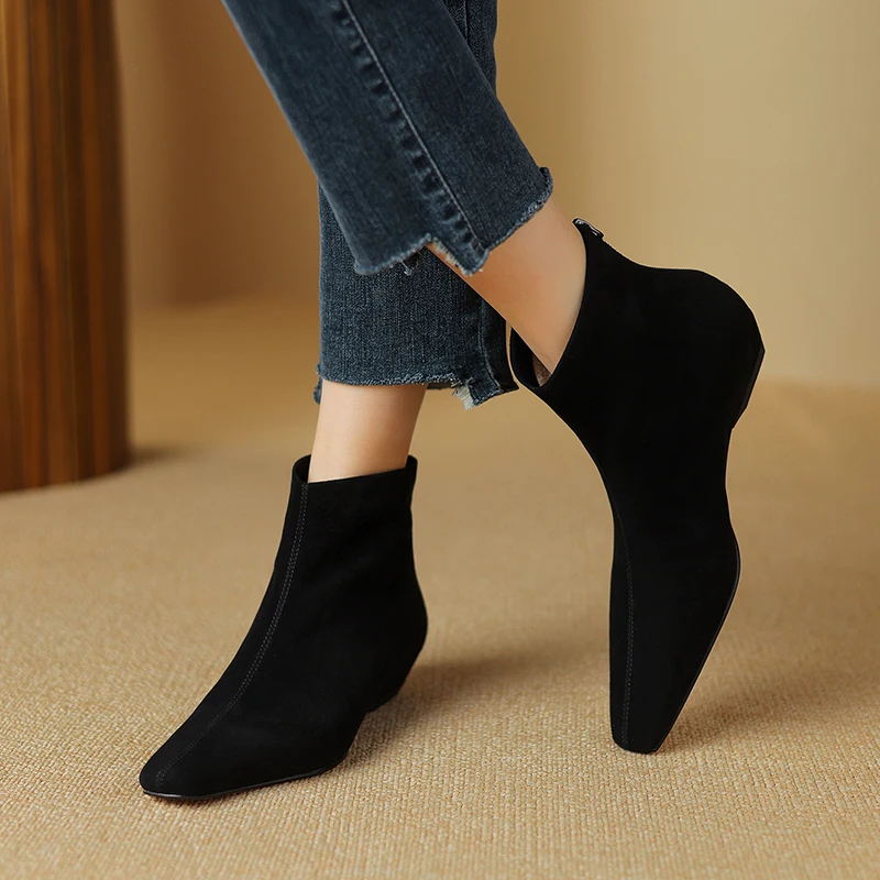 Bottines En Cuir Femme 2025 – Bout Rond, Lacets Et Boucle Ronde – Talon Bas – Style Rétro – Pour Quotidien, Bureau