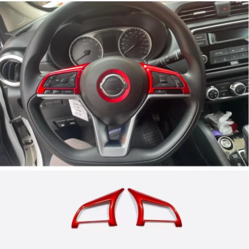 Carbon fiber steering wheel trim cover frame adorn Nissan Sylphy fittings/front and rear logo 2020-2024