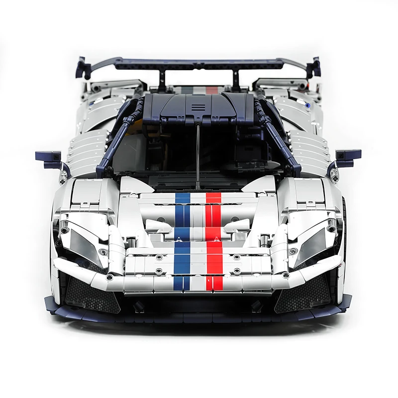 MOC Y18004 التقنية F80 الرياضة سوبر مركبة 1:8 اللبنات فضي رمادي كول سباق السيارات نموذج لغز DIY بها بنفسك لعبة هدية عيد ميلاد #5