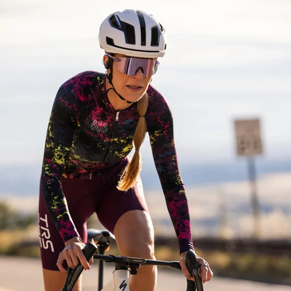 

Комплект женской велосипедной одежды Tres Pinas: веломайка и штаны для горного велосипеда, комфортная экипировка для длительных поездок с 9D-подушками