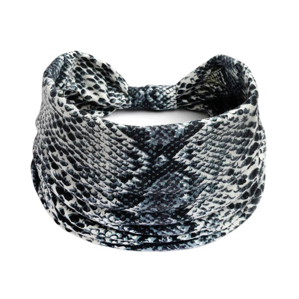 Leopard Zebra Snake Print Headband for Women Sexy Elastic Knotted Sports Hair Band Fashion Matching Hair Accessories