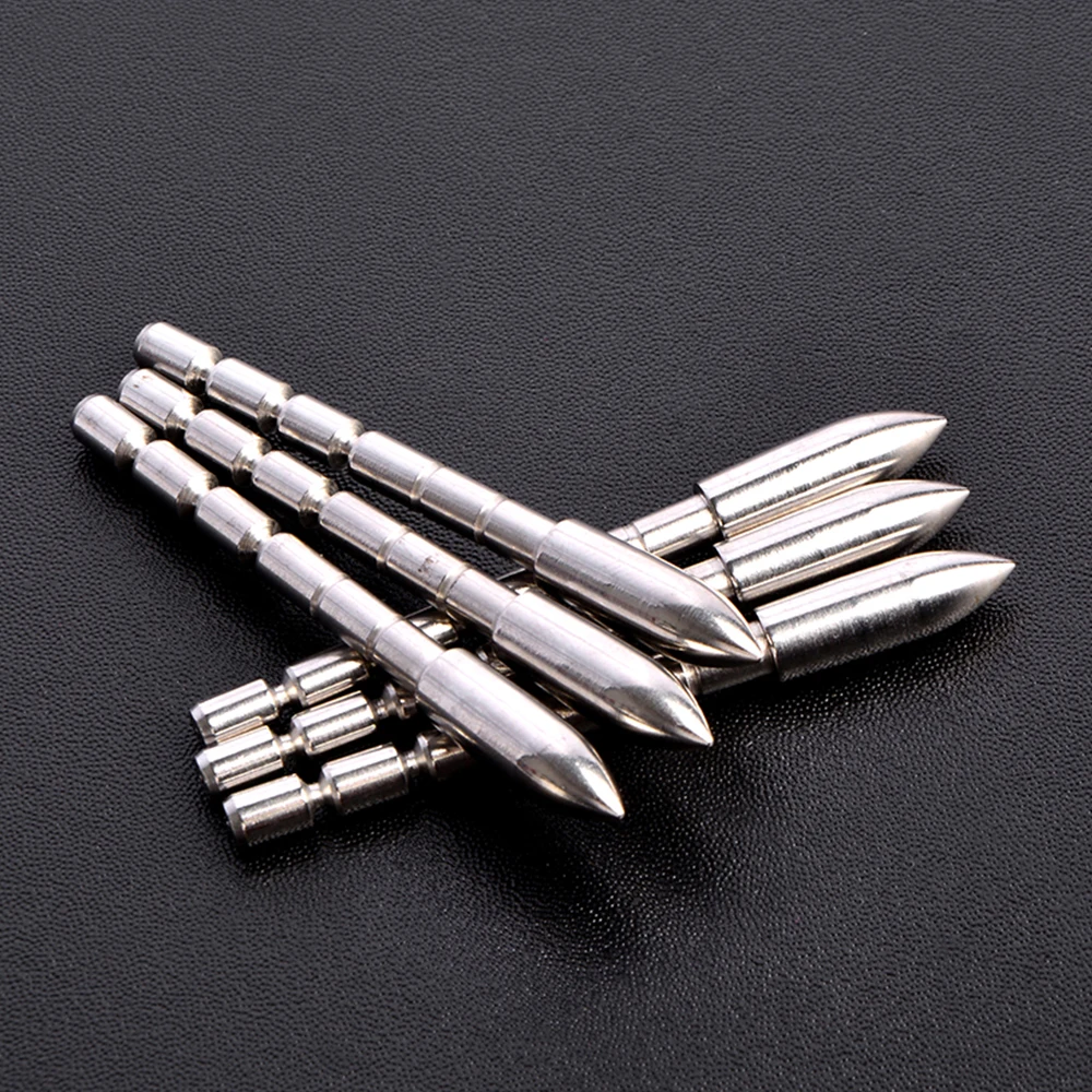 Arcehry 80 100 120 150 170 200 230grain Arrow Point Tip Stainless Steel Arrowhead For ID 3.2/4.2mm Arrow Shaft Hunting Shooting