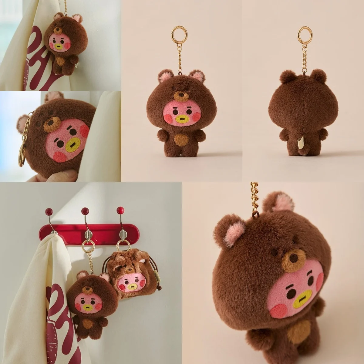 2026 BT21 Anime Kawaii Serie Zoo Muñeco de Peluche Llavero Lindo Muñeco de Dibujos Animados Colgante para Mochila Escolar Decoración Regalo de Cumpleaños Line Friends