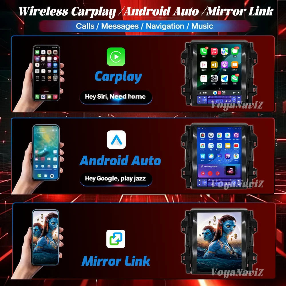 12.1” Android 15 For TOYOTA Fortuner HILUX Revo 2015-2022 Multimedia Player Car Radio Carplay 2 Din GPS BT 4G WIFI Touch Screen