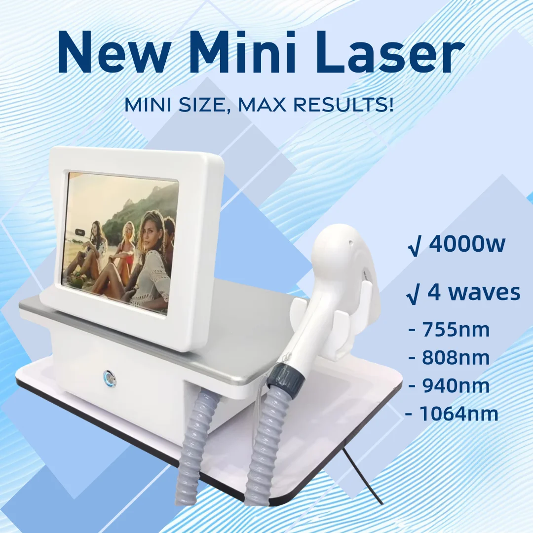 4 Waves Professional Mini Diode Ice Titanium Laser Body Hair Removal Machine 808nm Painless