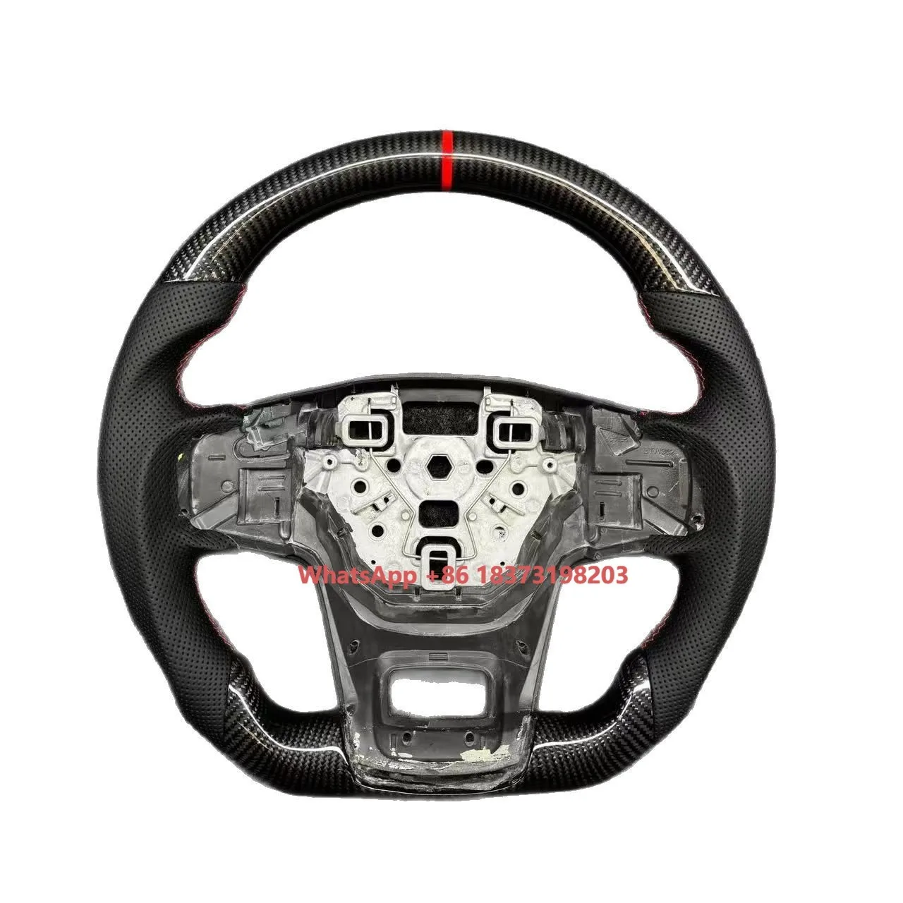 

For Bronco Horse Carbon Fiber Steering Wheel Direct Factory Supply Custom Generation Modif Red Stitch for Foreign Trade Car