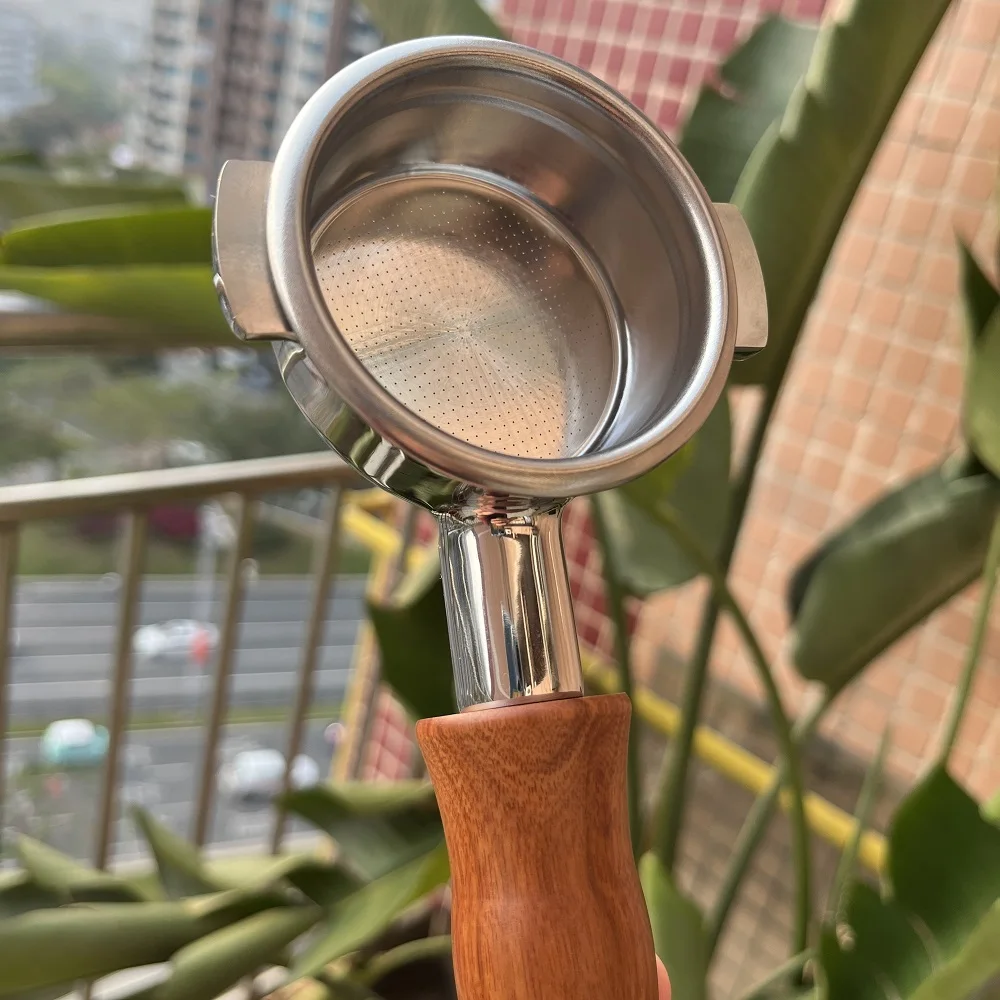 58mm Bottomless Portafilter 304 Stainless Steel 2 Nails Design Compatible with Expobar & Most 58mm for E61 Espresso Machines
