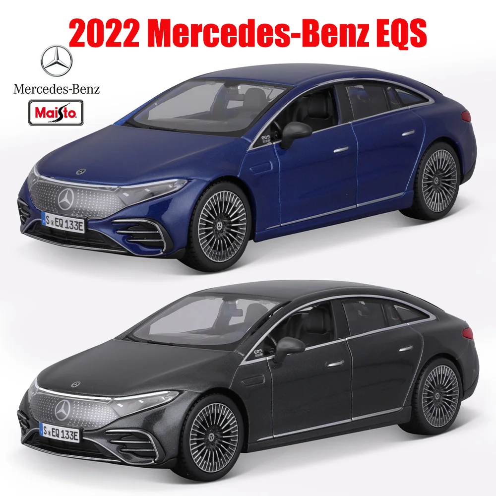 Maisto 1:27 Black 2022 Mercedes-Benz EQS Alloy Car Model Die-Casting Static Precision Model Collection Gift Toy Tide Play