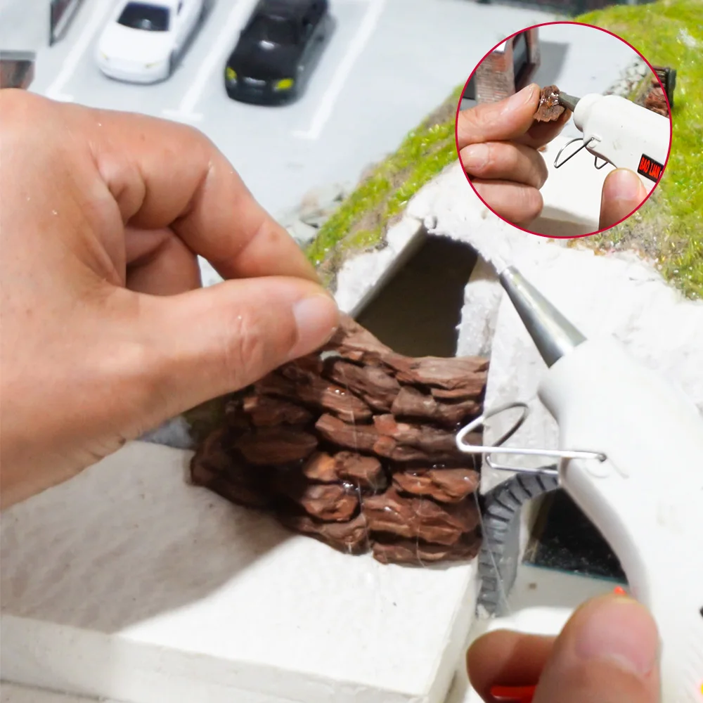 50g Realistic Wood Bark Simulation Rock Effect for Diy Modeling/Sandtable Layout/Craft/Doullhouse Decoration/Diorama/Landscape