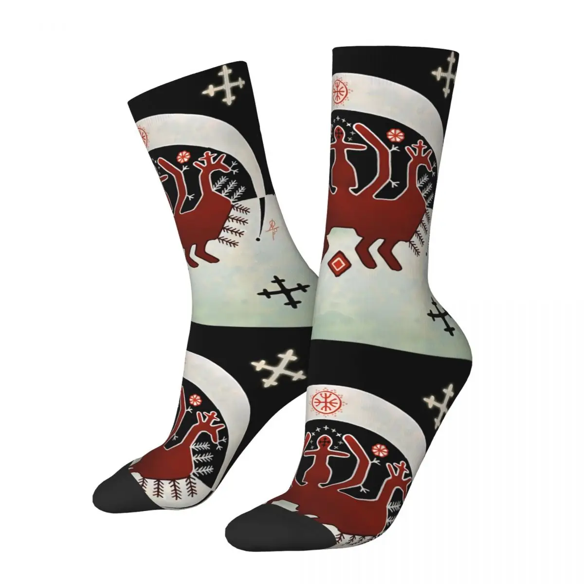 

Funny Happy Sock for Men Morena Vintage Slavic God Pattern Printed Crew Sock