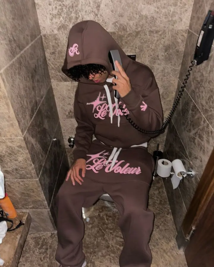 Conjunto de dos piezas con gráficos de letras americanas, ropa Y2K para hombre y mujer, ropa deportiva de Hip Hop, Sudadera con capucha de gran tamaño, pantalones de chándal informales