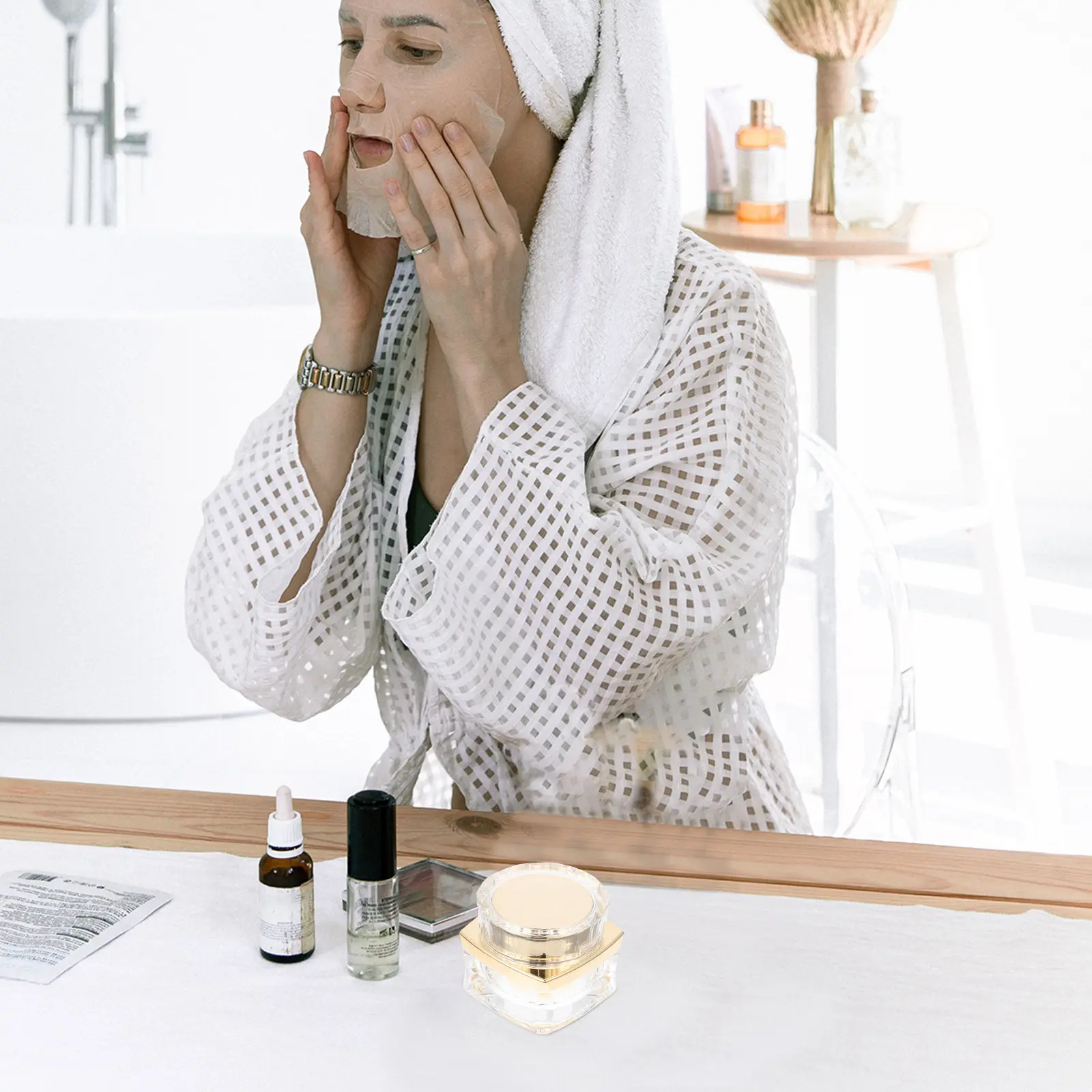 

1 шт. маленькая акриловая многоразовая баночка для крема, дорожный контейнер для лосьона, герметичный, для путешествий