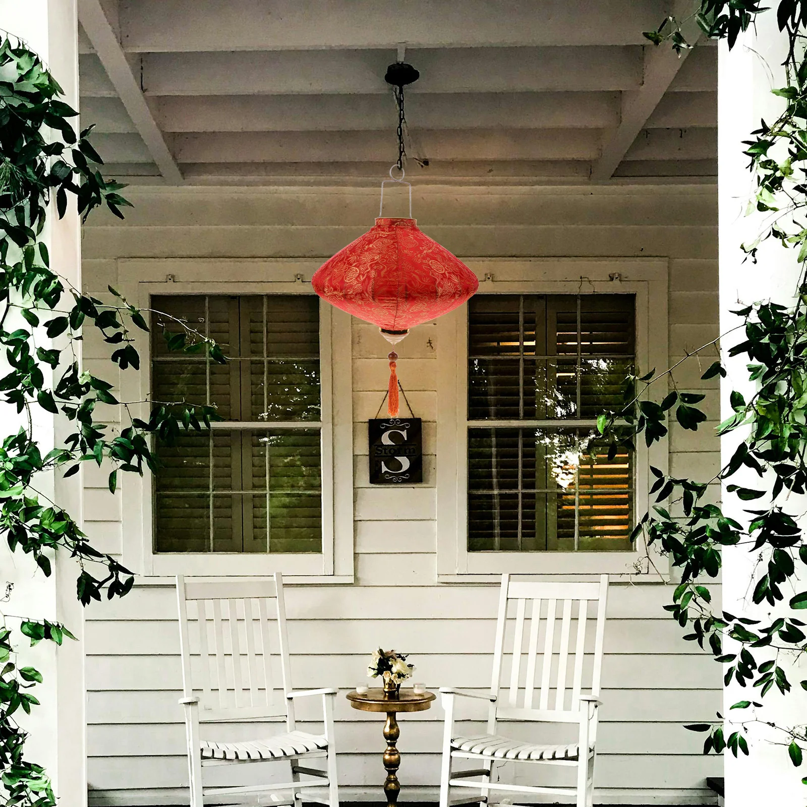 Vietnamese Lantern Decorative Hanging Lanterns Triangle Waterproof Outdoor Indoor Festival Party Wedding nament Cloth