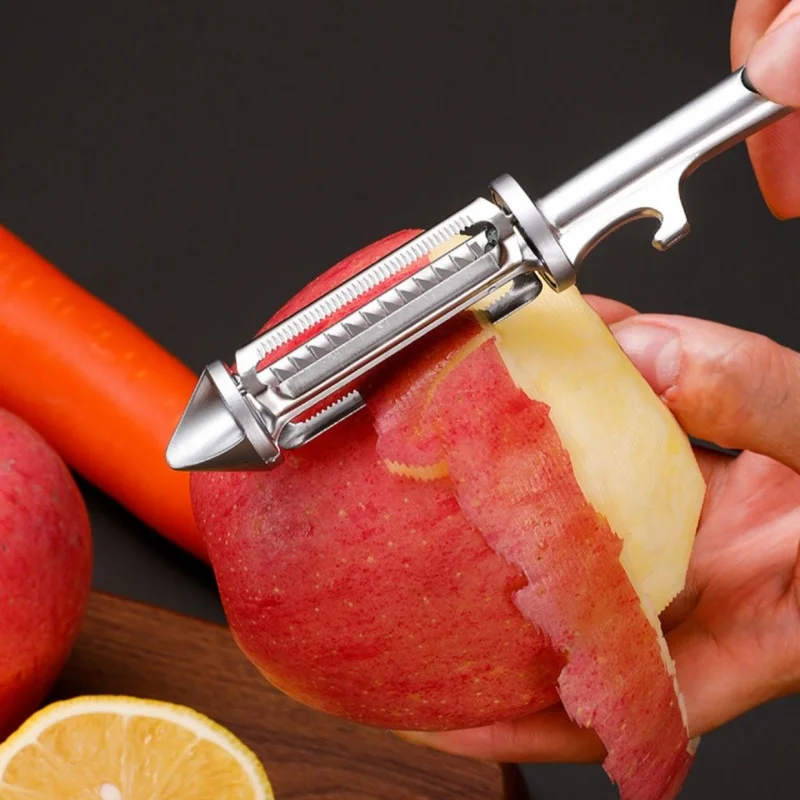 5 in 1 Vegetable Peeler Potato Carrot Multi-functional Grater Fruit Peeler Beer Opener Household Kitchen Gadget Accessories Tool