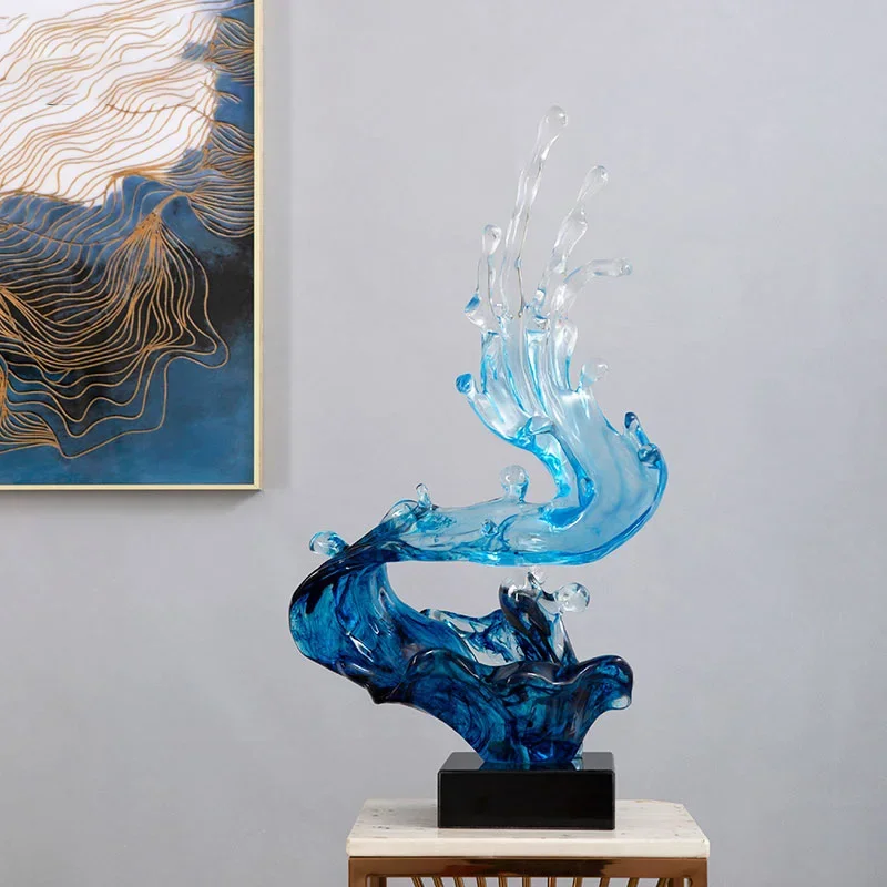 Living Room Model Room Hotel Creative Abstract Desktop Decor Statue Large Home Decorations Wave Sculpture Nordic Decoration Home