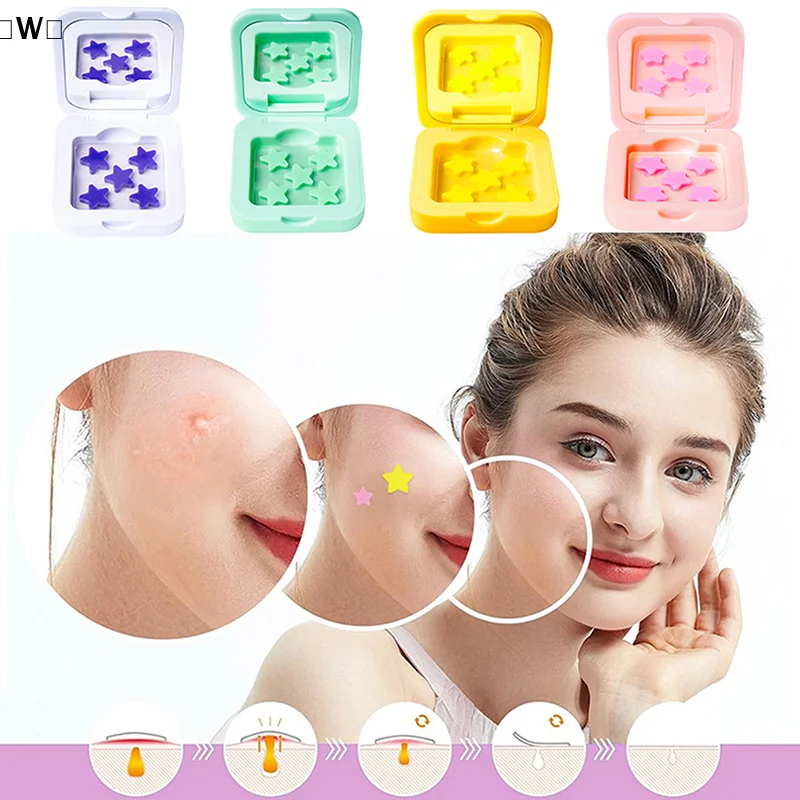 maveraW Categories1Box 25/48 Patch Patch idrocolloidali per l'acne Riparazione dello sbiadimento Adesivi invisibili per la rimozione dell'acne Correttore Strumento per il trucco Stella con specchio
