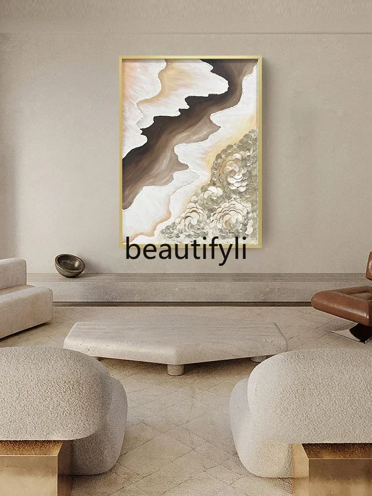 D5556  C European light luxury shell decorative painting, high-end living room entrance sofa background hanging painting