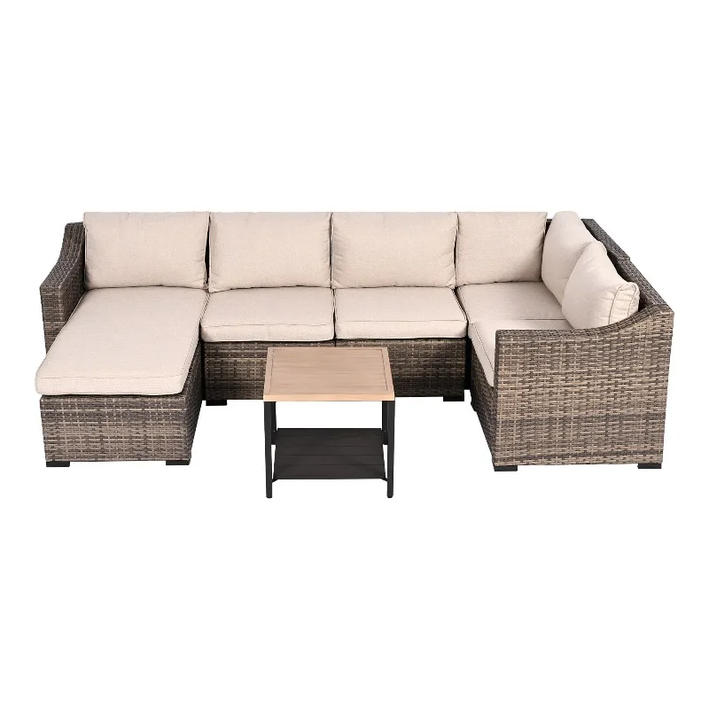 Divano per protezione solare impermeabile per esterni, sedia per tre persone in rattan, cortile nordamericano, giardino, divano combinato, terrazza, villa