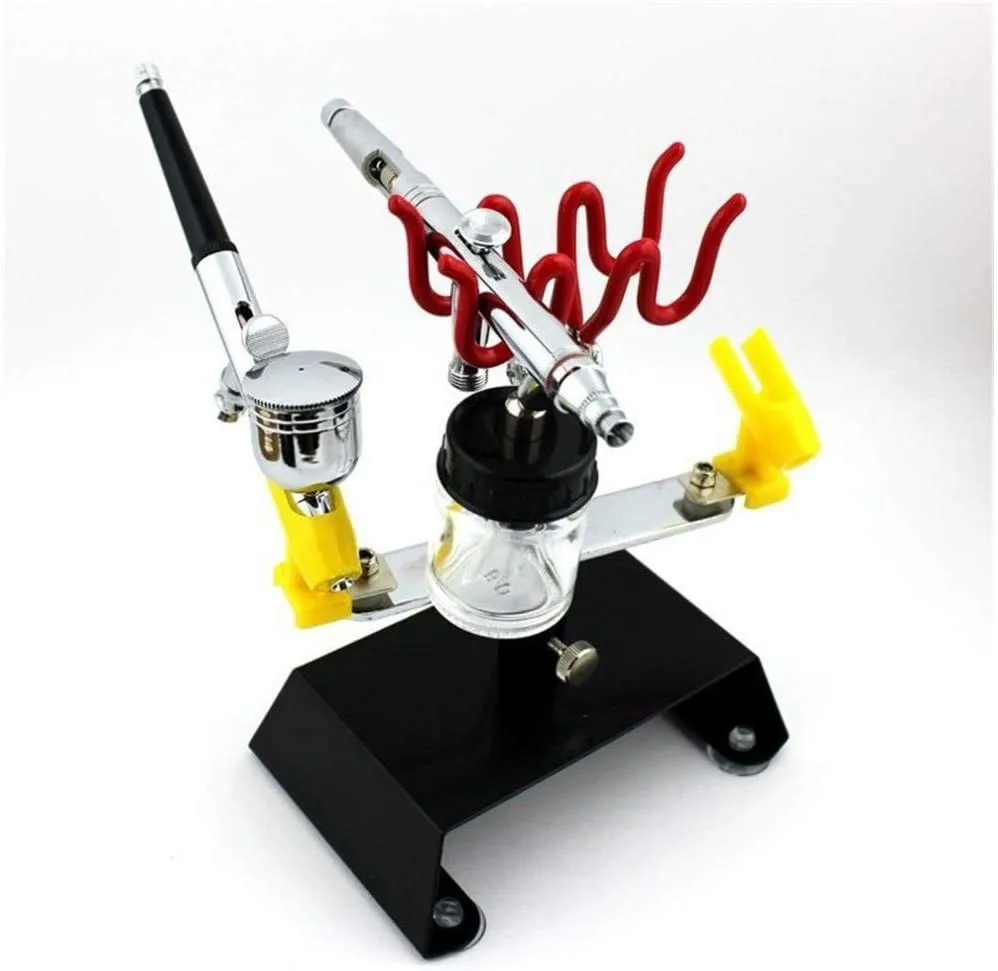 JOYSTAR New 2+2 Airbrush Holder clamp-on Table Mount Hobby Stand