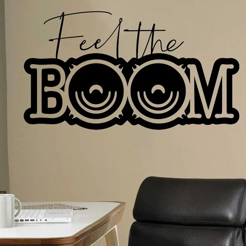 

Feel BOOM Wall stickers Sound Boeing Wave Audio Speaker Sound Recording Studio Music Producer Music Lover Home Decor Vinyl Decal