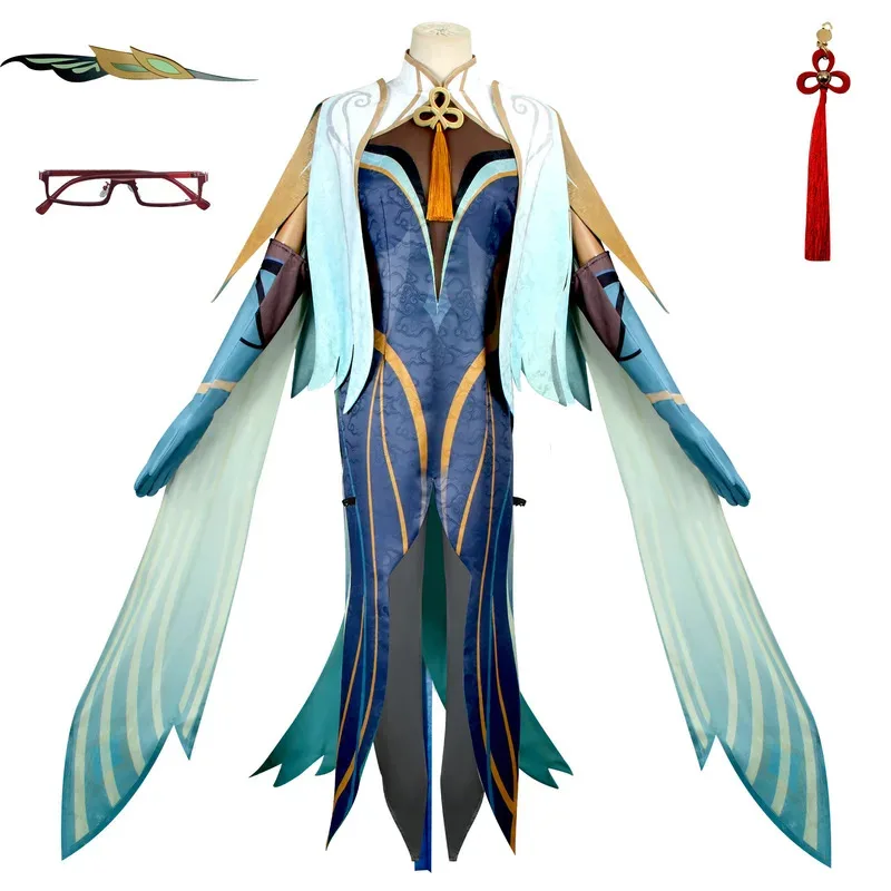 Juegos Genshin Impact Xianyun disfraz peluca zapatos Cheongsam uniforme juego de rol Halloween carnaval fiesta de Navidad Cosplayc;6,r'8;p'