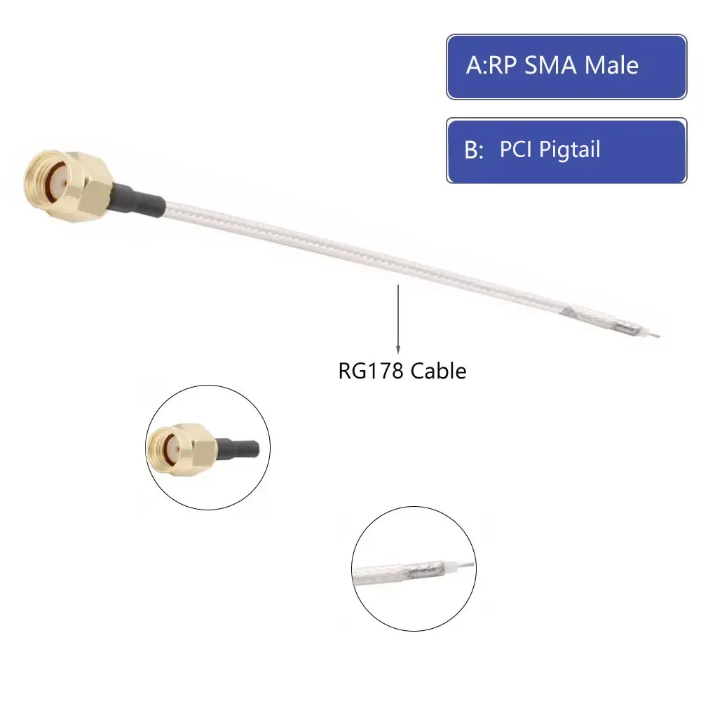 1pcS Single End SMA Male to PCB Solder Pigtail RG178 Cable for WIFI Wireless Router GPS GPRS Low Loss Jackplug Wire Connector