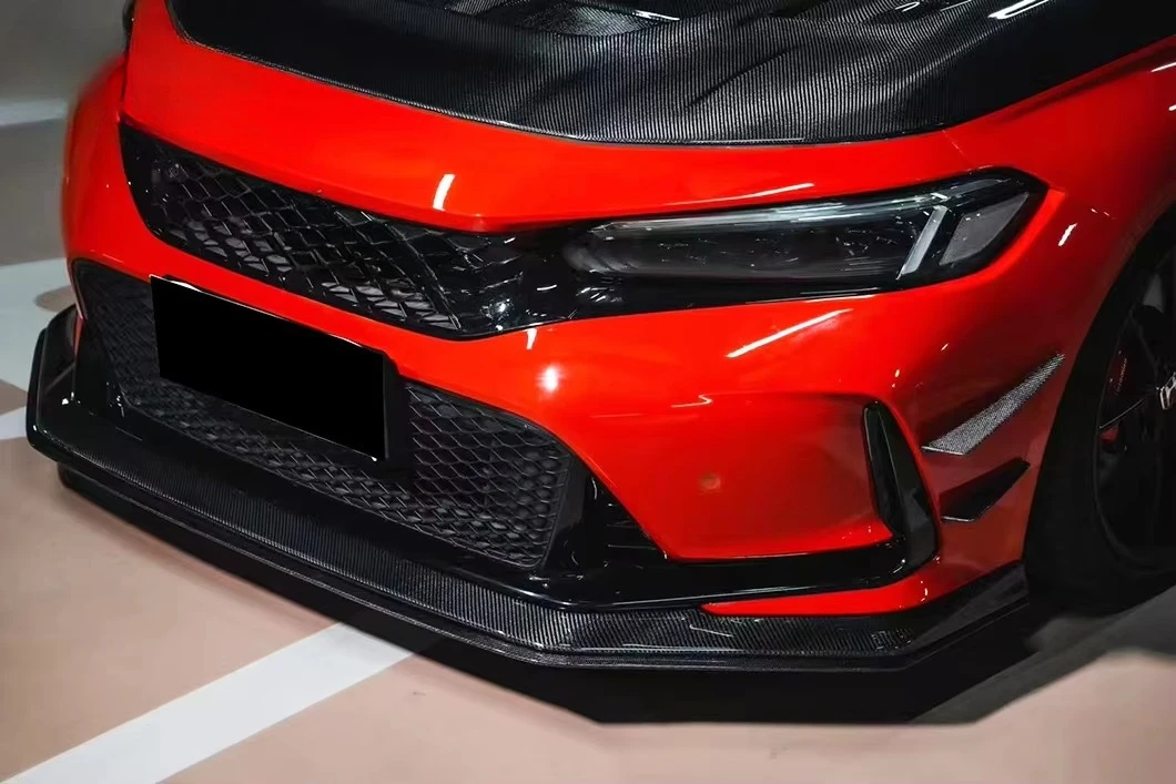 

PU Carbon Wholesale High Quality for Civic TypeR FL5 Carbon Fiber Front Bumper Front Lower Lip 2PCS VRS Style Body Kit