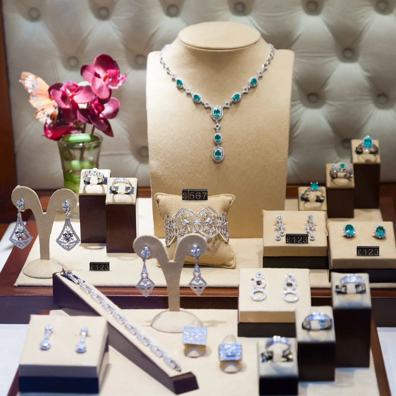 5 مجموعات من كتل مكعبات شارة السعر، مجموعة مرنة من مكعبات عرض أسعار المجوهرات لمتجر البيع بالتجزئة، حامل عرض رقم العداد #4