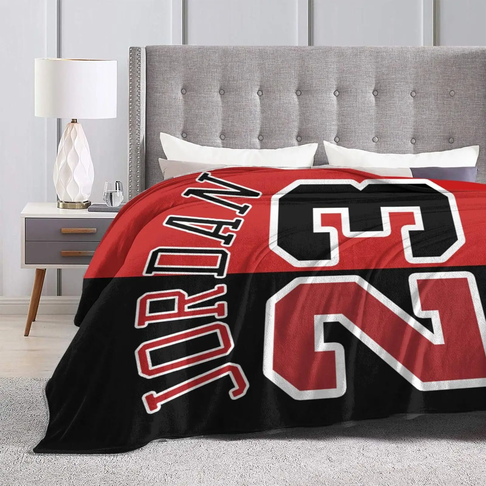 Black and red striped 23 Printed Blanket for Sofa Bed Travel Camping Living Room Office Conditioning Blanket view 4
