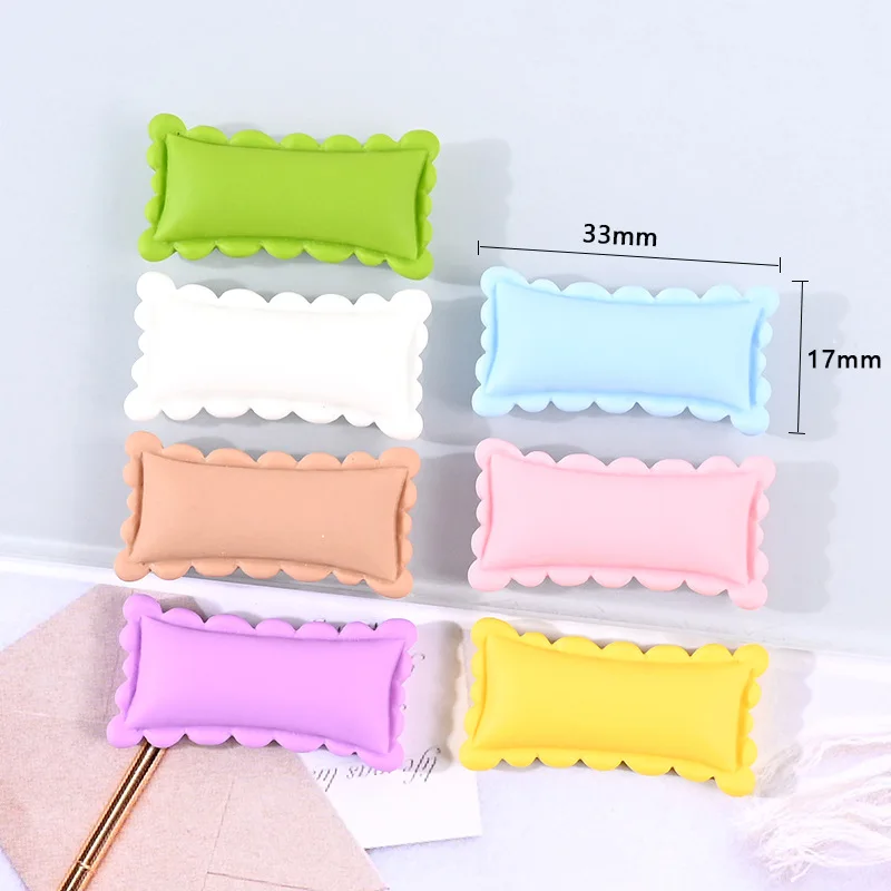 10pcs Simulation Pillow Resin Flatback Cabochons Scrapbooking and Crafts Phone Case Deco Parts DIY Accessories